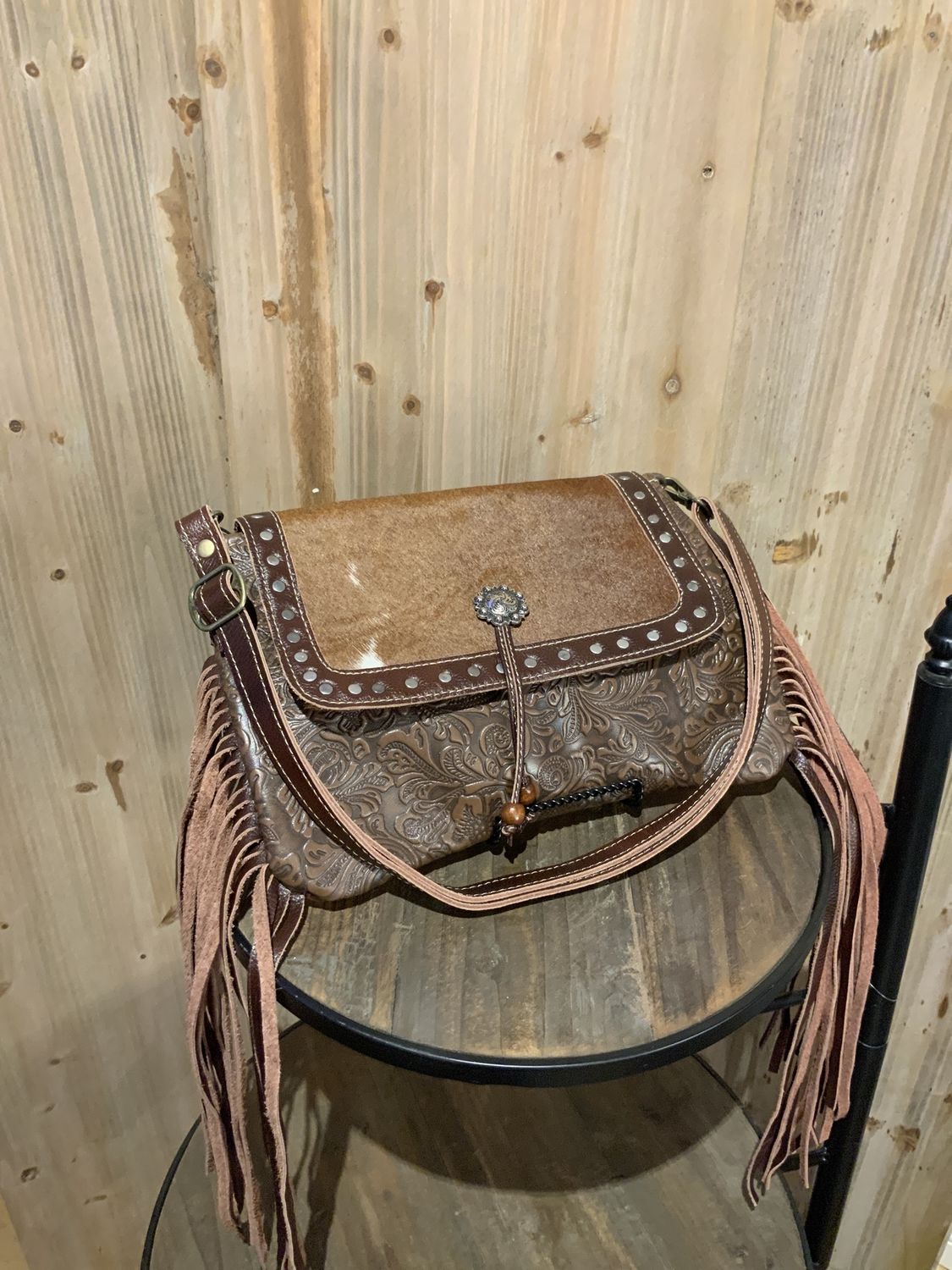 Crossbody, Carved Blossoms
