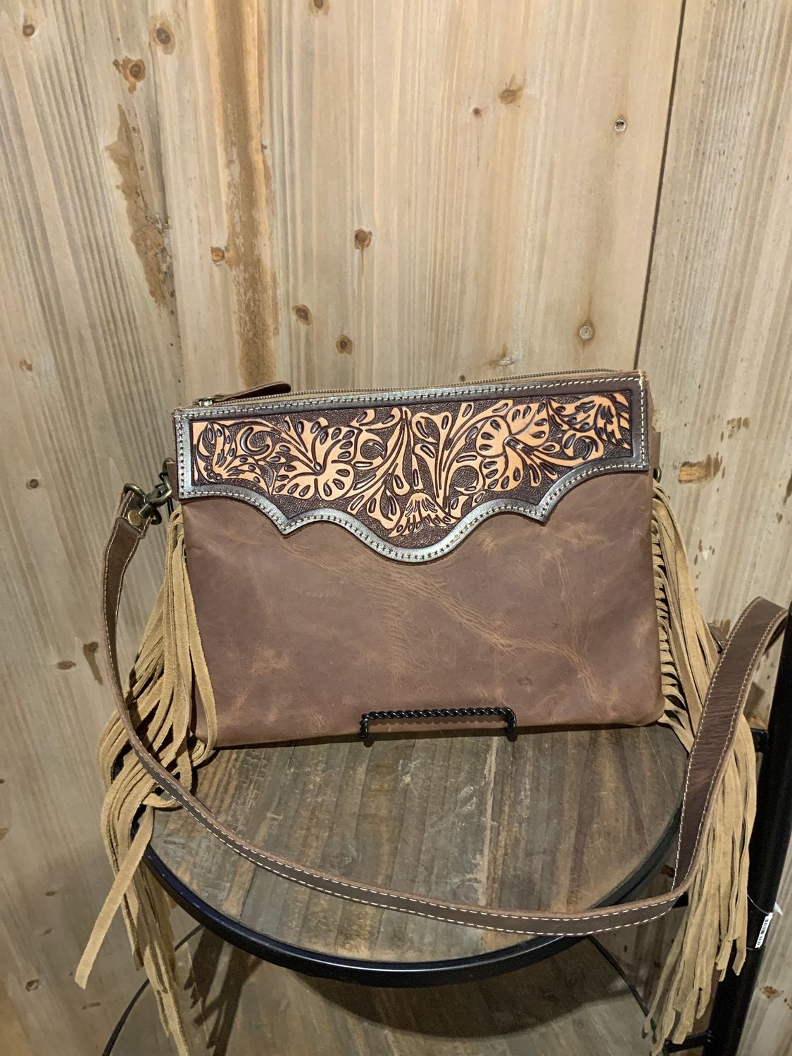 Hand Tooled Bag, Mocha
