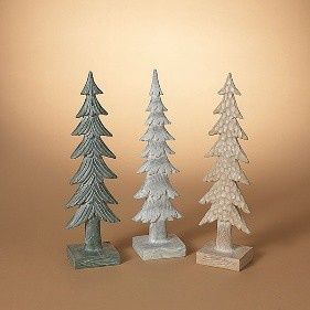 Tree, 16&quot; Chiseled Faux Wood 3 Asst