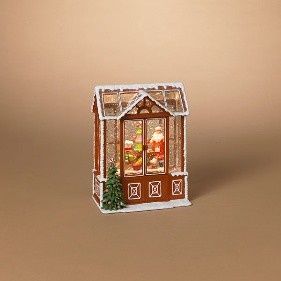 Snow Globe, Lighted Gingerbread House w/Timer &amp; Cord