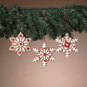 Ornament, 4.5" Clay Dough Snowflake 3 Asst