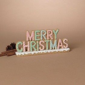 Sign, Pastel Gingerbread Merry Christmas 11"