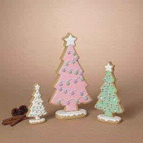Tree, Set/3 Pastel Holiday Gingerbread Icing