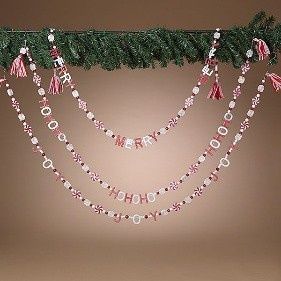 Garland, 6&#39; Holiday Candy Red/White 3 Asst