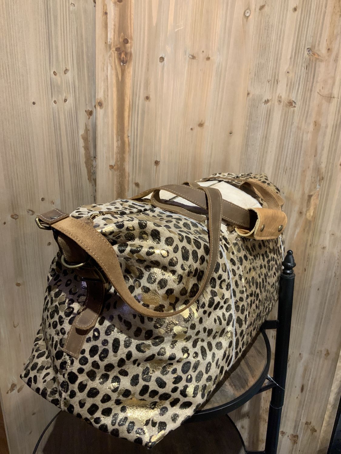 Duffle Bag, Metallic Hide