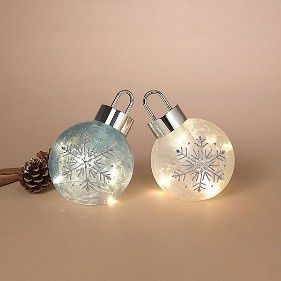 Tabletop, 5.9" Snowflake Design on Ornament w/Timer 2 Asst