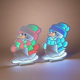 Infinity, 23.3" Blue/Red Snowman in Snow 2 Asst