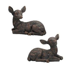 Deer, 12.9&quot; Bronze Embellished Baby 2 Asst