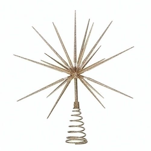 Tree Topper, 16" Starburst Champagne/Gold Foldable