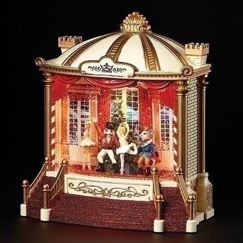 Snow Globe, 9.25&quot; Lighted Musical Nutcracker Stage