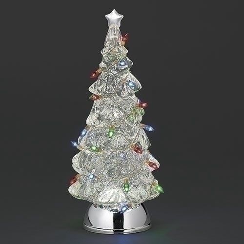 Snow Globe, 12.5&quot; Lighted Tree w/Lighted String Bulbs