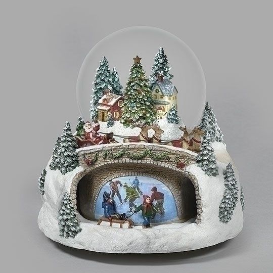Snow Globe, 5&quot; Musical Rotating Kids Village