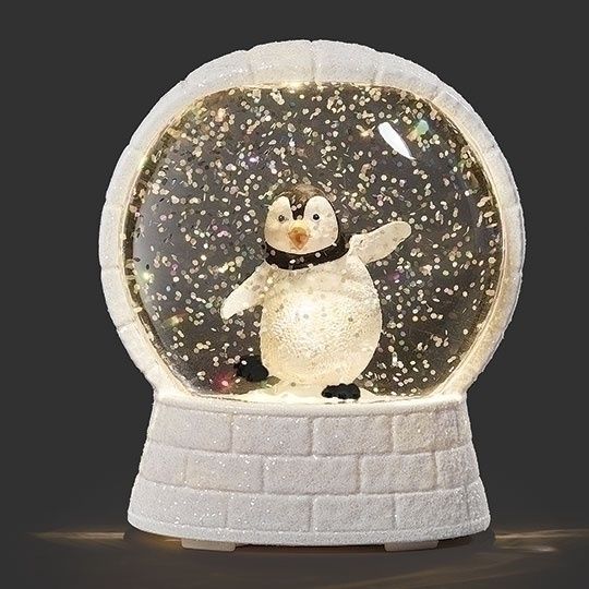 Snow Globe, 4.5&quot; Mini Lighted Penguin in Igloo
