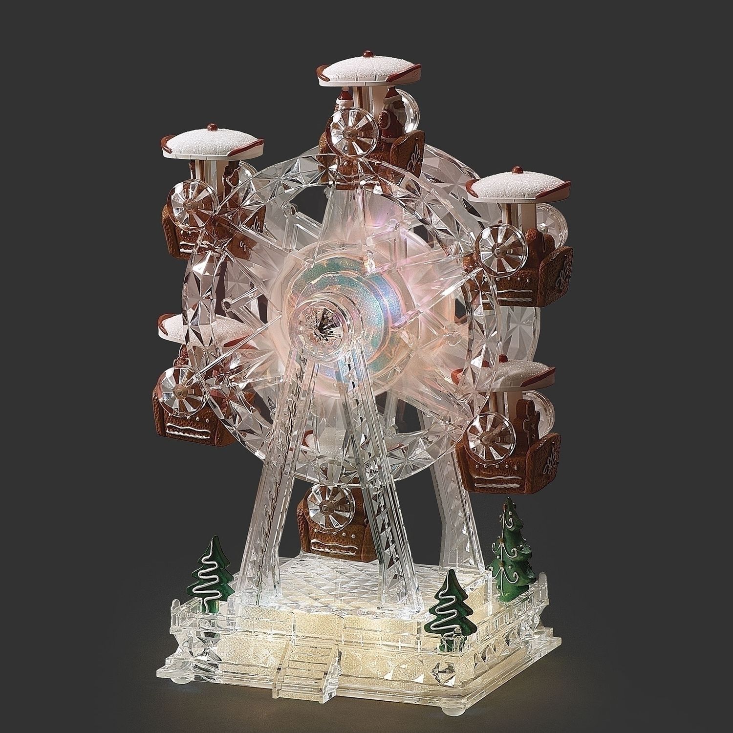 Music Box, 11&quot; Lighted Ferris Wheel Gingerbread Cord Included