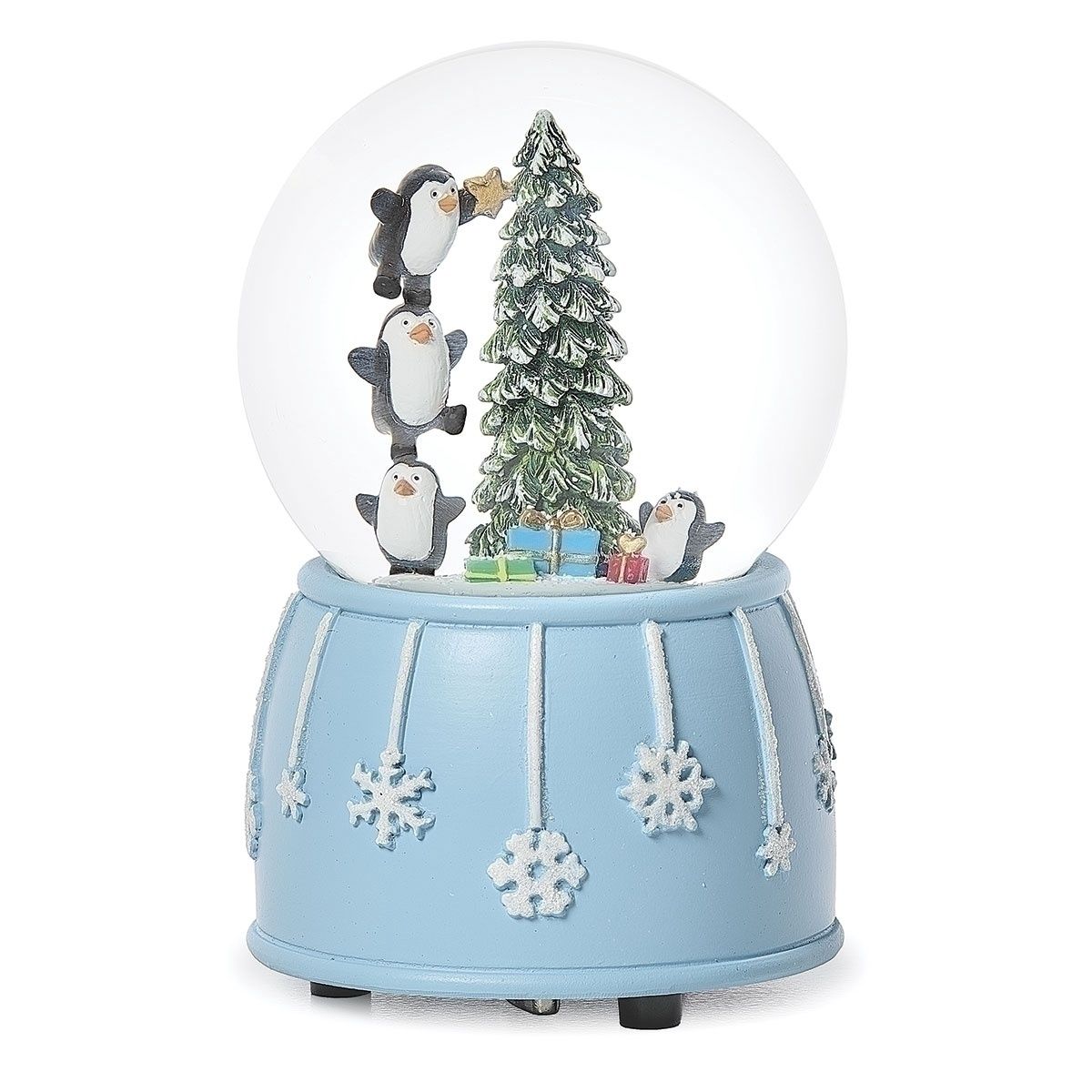 Snow Globe, 5&quot; Penguins Tree Decorating Musical