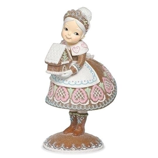 Figurine, 13.25" Sugared Gingerbread Mrs. Claus