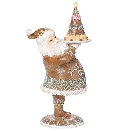 Santa, 17&quot; Sugared Gingerbread Figure w/Cake