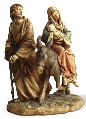 Nativity, 9&quot; Flight into Egypt Mary &amp; Baby on Donkey