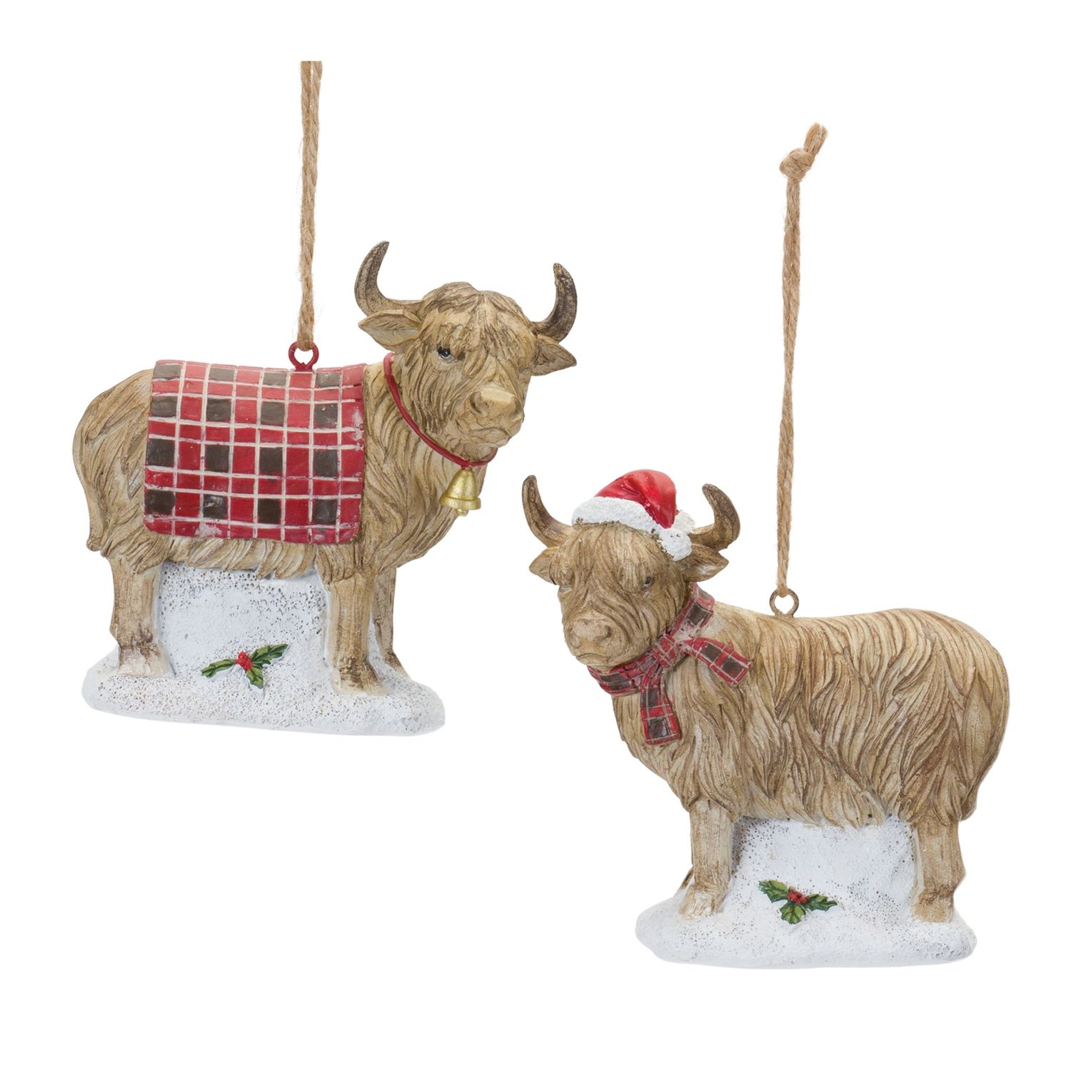Ornament, Highland Cow 2 Asst 4.25"