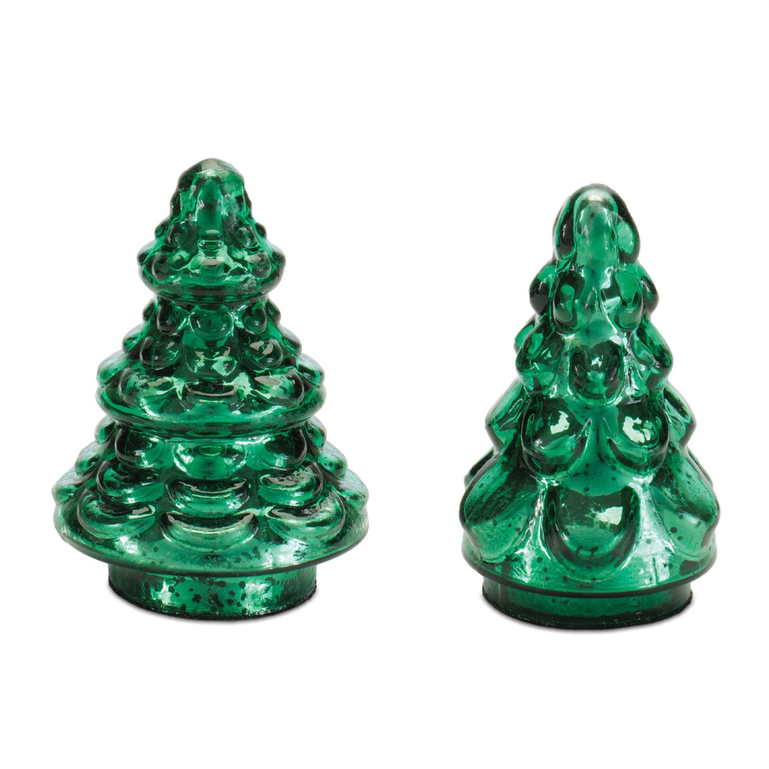Tree, Green Glass 2 Asst 4&quot;