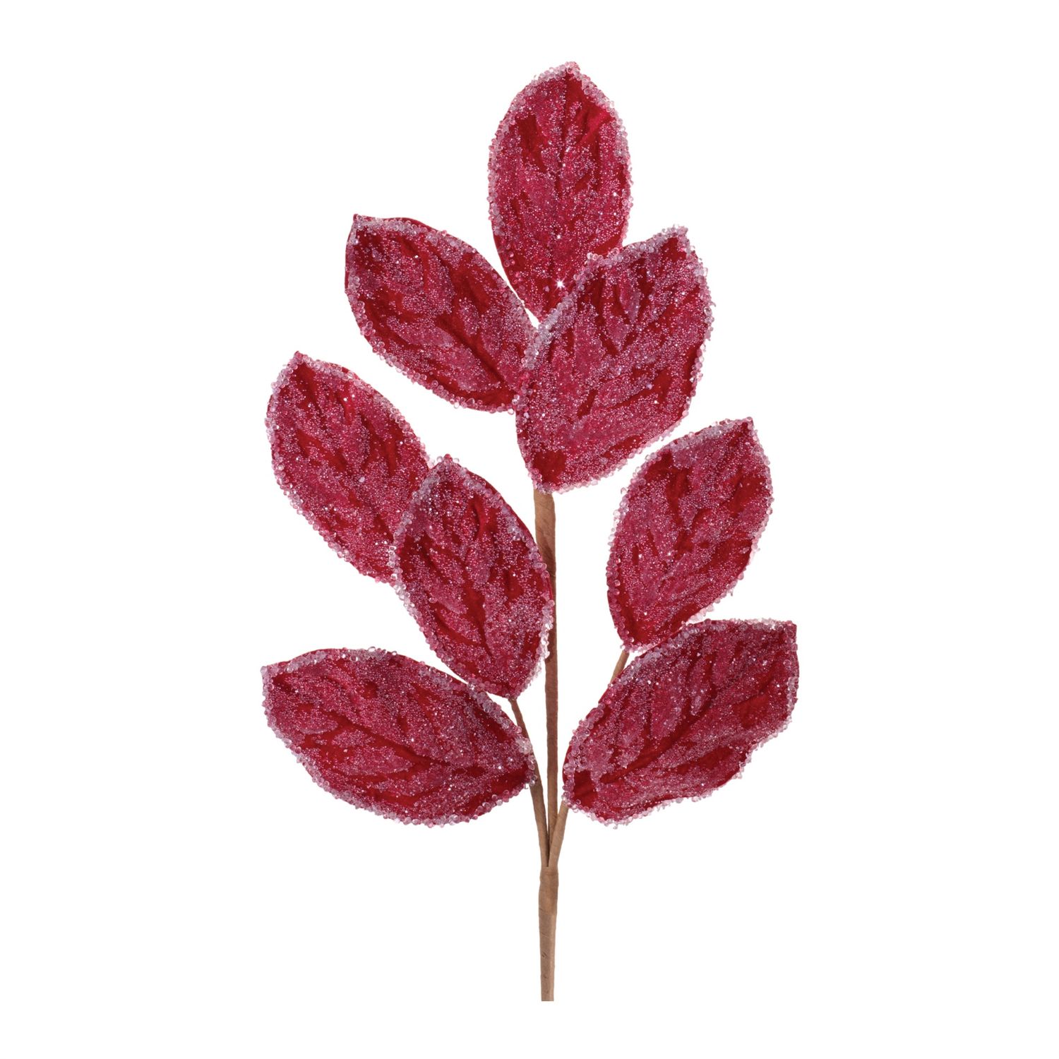 Spray, 27" Red w/Crystal Magnolia Leaf