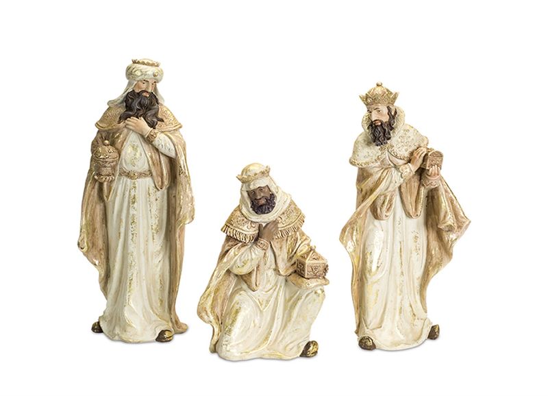 Nativity,  Wisemen set/3 Gold Glitter 13-19&quot;