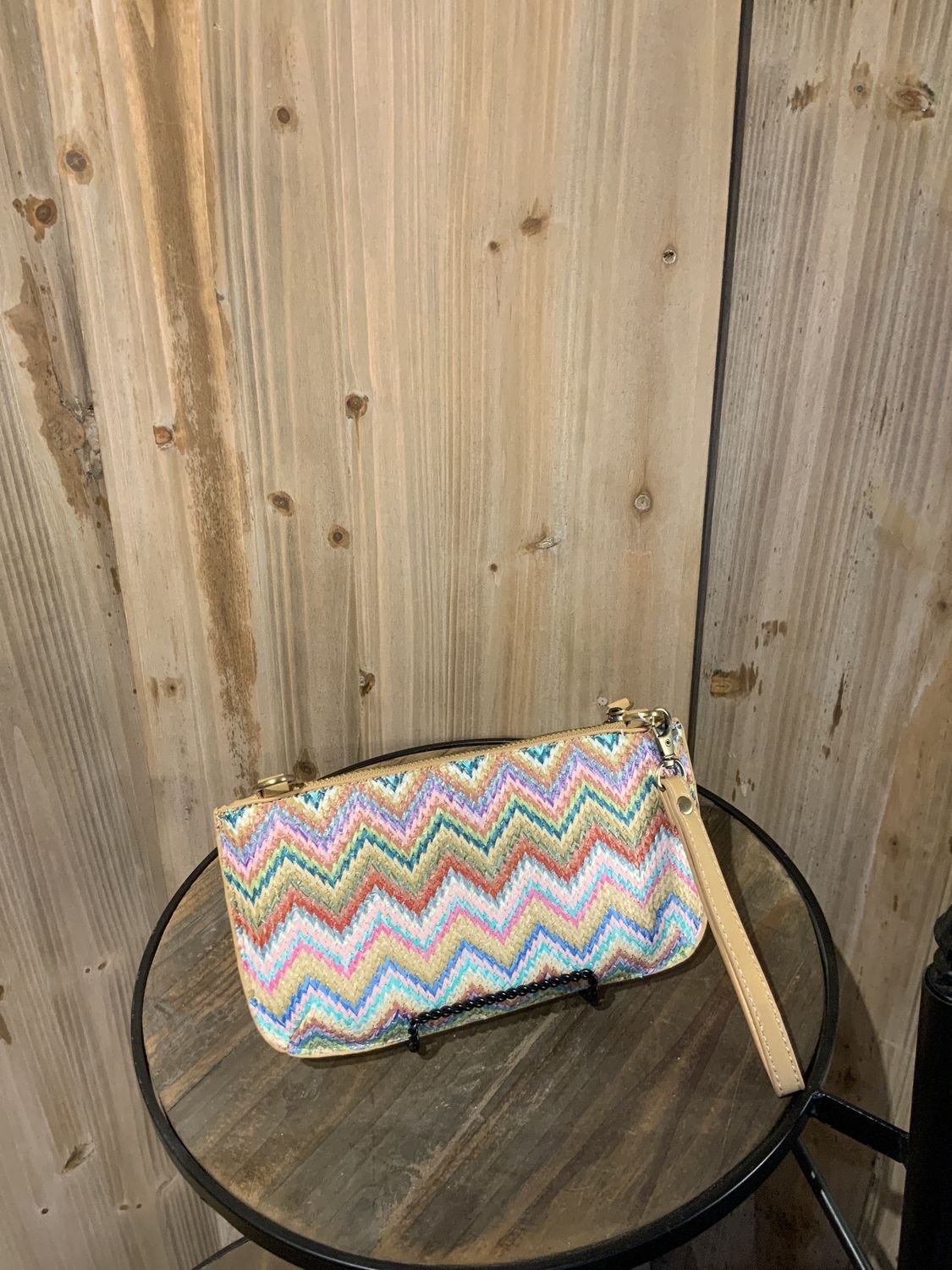 Wristlet Clutch, Crossbody Straw Asst