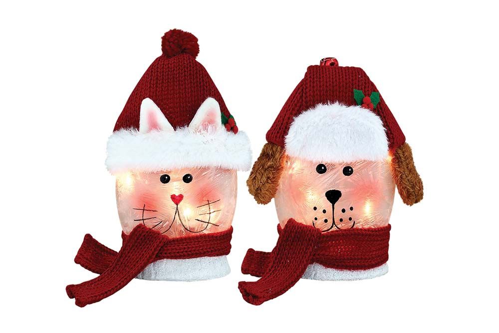 Luminary, Festive Pets Pre-Lit Oval Orb w/Base 5.5"