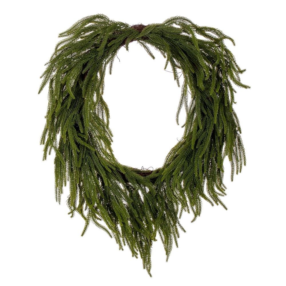 Wreath, 30&quot; Green Norfolk Pine w/Jute