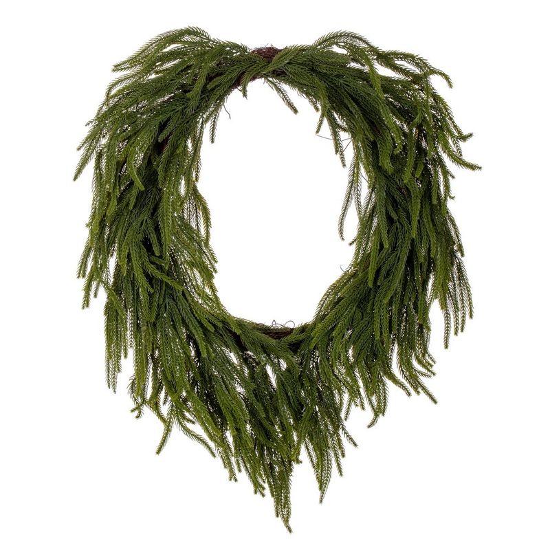 Wreath, 30&quot; Green Norfolk Pine w/Jute