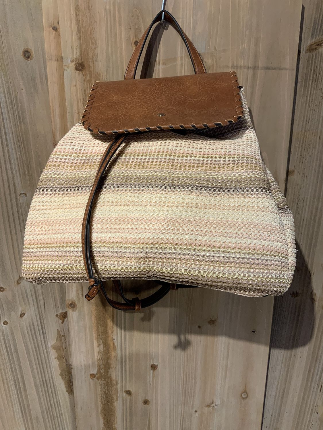 Backpack, 2 Tone Straw