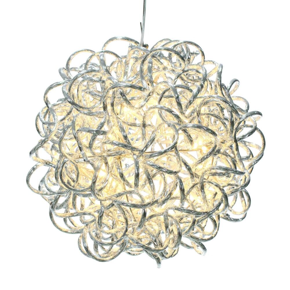 Light, 10" Silver Spiral Wire LED Warm White 80Lts