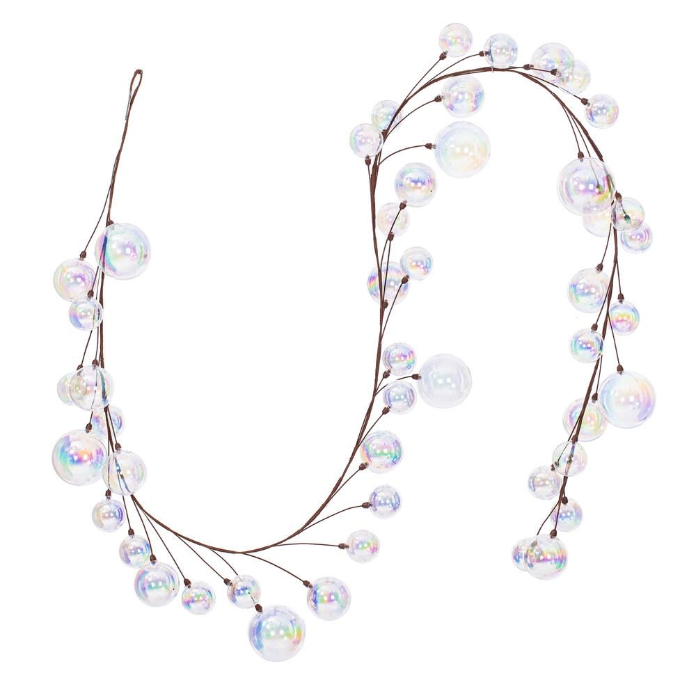 Ball Garland, 10' Clear Iridescent