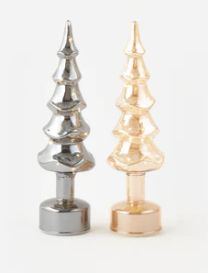 Tree, Glass Revolving Twinkling 2 Asst Gold/Platinum 16&quot;