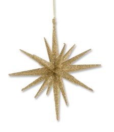 Ornament, 6&quot; Gold Glitter 18 Point Star