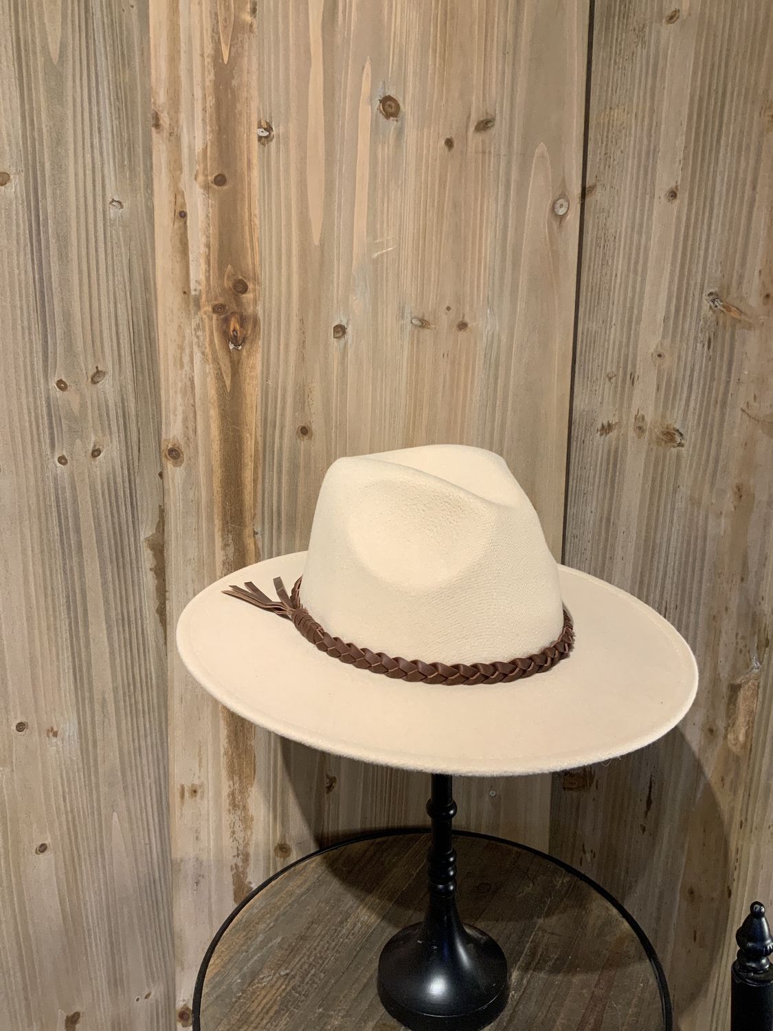 Hat, Debbie Fedora beige/braid