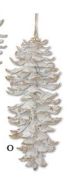 Ornament, 11&quot; White Glittered Pinecone