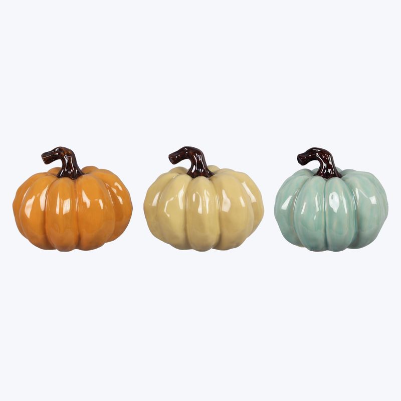 Pumpkin, Stoneware 3 Asst Colors