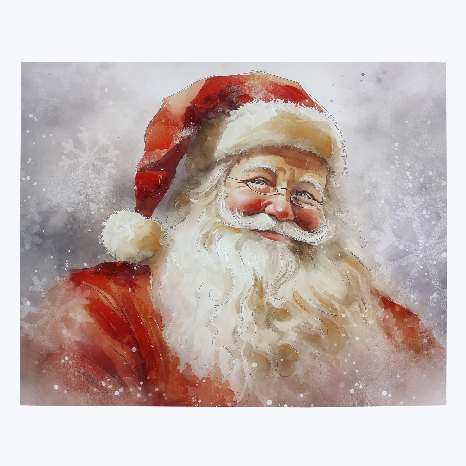 Wall Art, Canvas Jolly Santa w/Hand Painting 23.5&quot;x29.5&quot;
