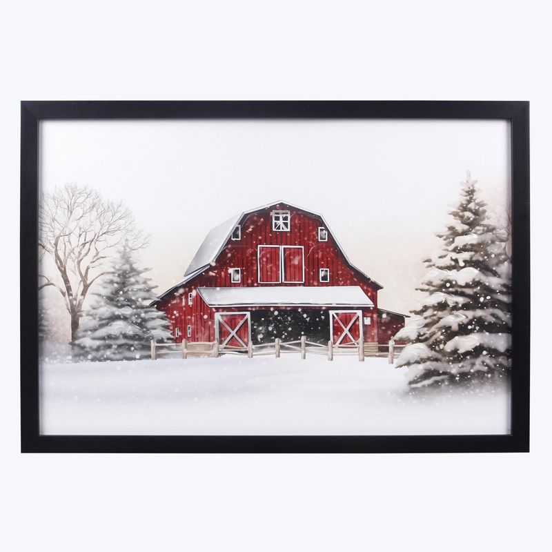 Picture, Framed Country Barn Canvas 15x21