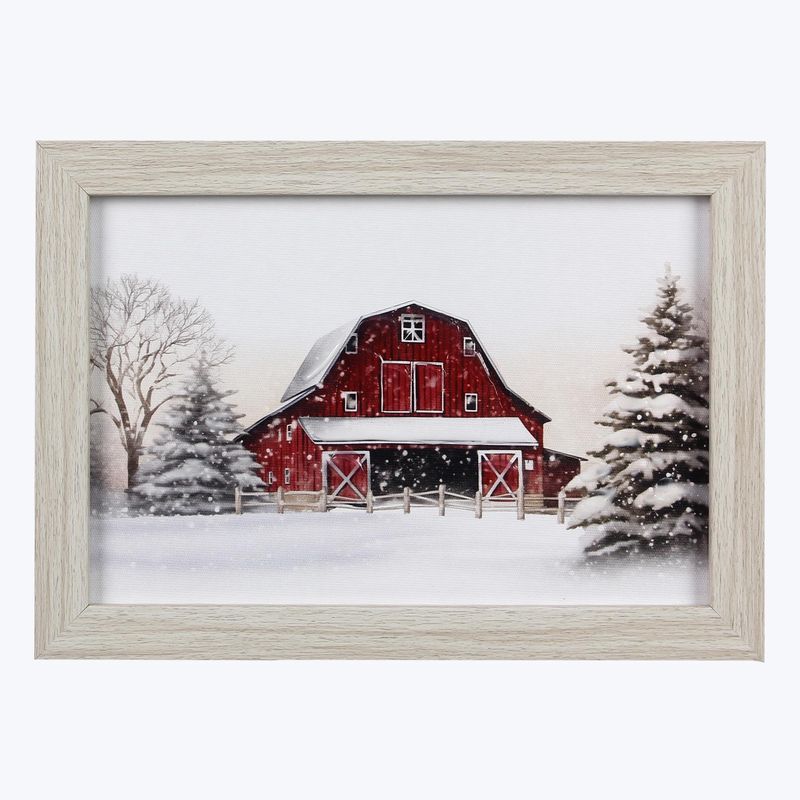 Picture, Framed Country Barn Canvas 7x10
