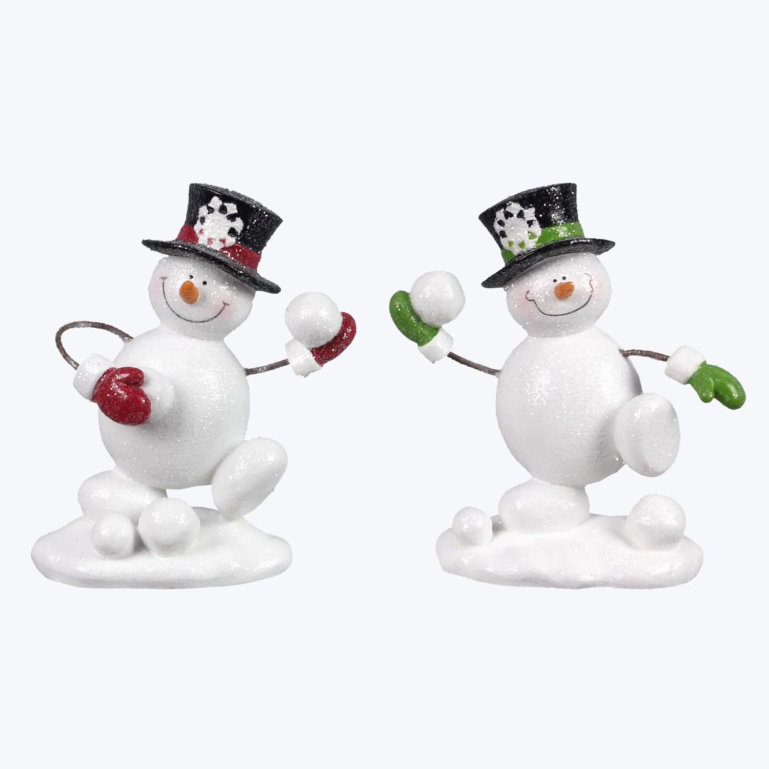 Snowman, Snowball Fight Figurine 2 Asst 5"
