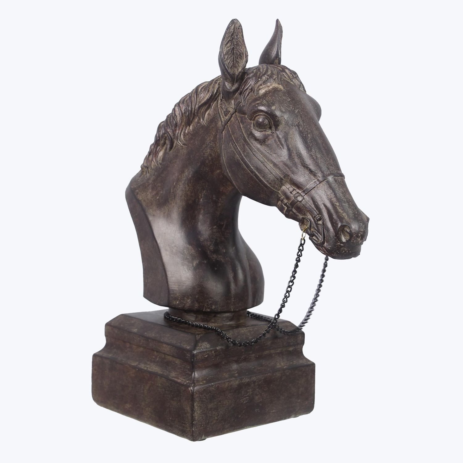 Figurine, Horse Bust Sculpture w/Antique Finish 11&quot;