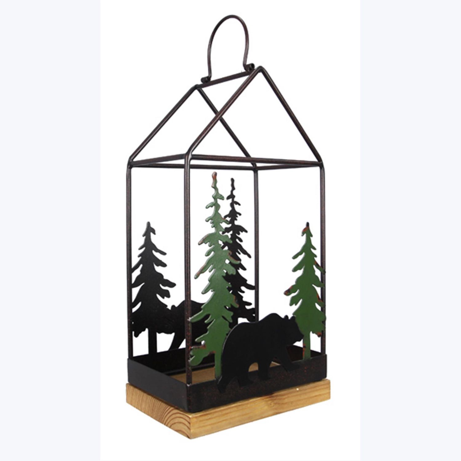 Tabletop, Wood/Metal Bear House Shaped 7x15&quot;