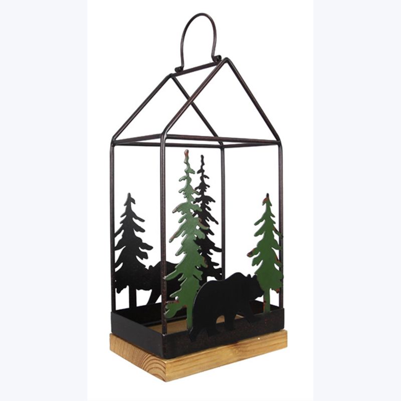 Tabletop, Wood/Metal Bear House Shaped 7x15&quot;
