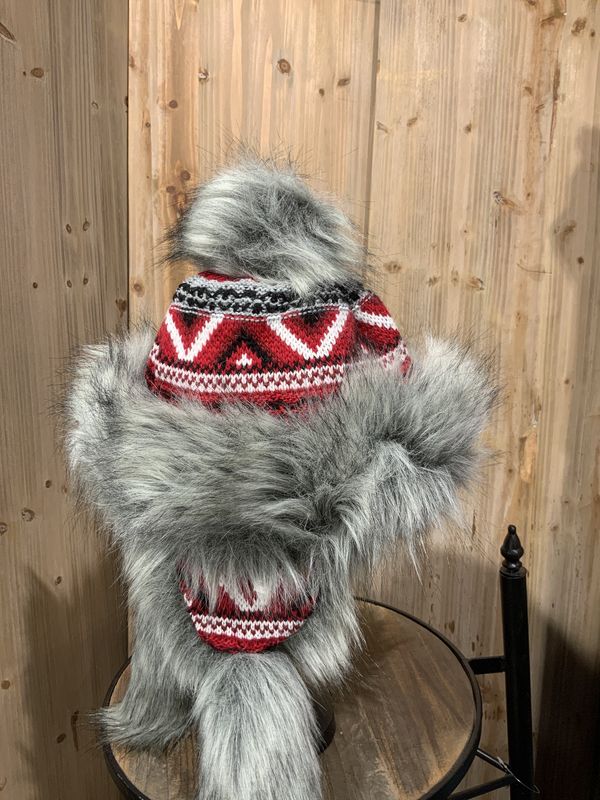 Faux Fur Hat, Epic Red
