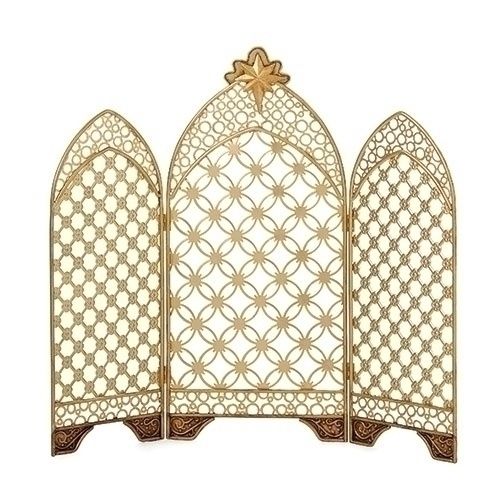 Nativity Triptych, Gold Metal 16" Gold
