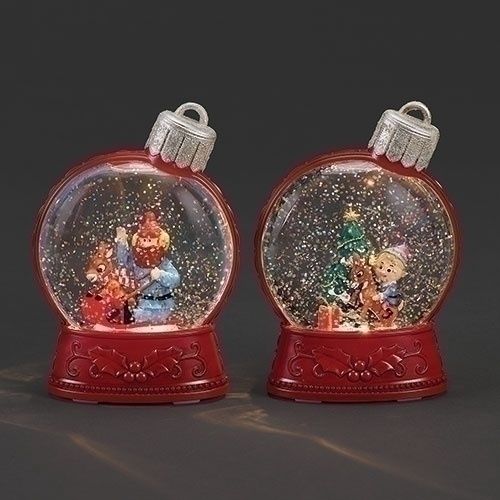 Snow Globe, 5&quot; Mini Lighted Rudolph Ornament 2 Asst