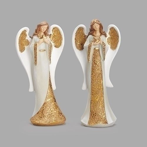 Angel, 9.5&quot; White &amp; Gold 2 Asst