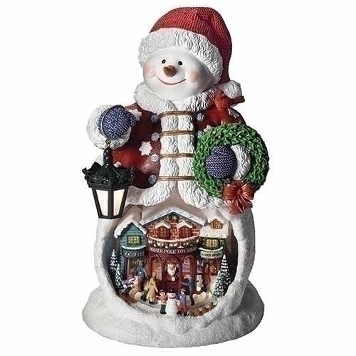 Music Box, Lighted Snowman Rotating Scene 13&quot; LED